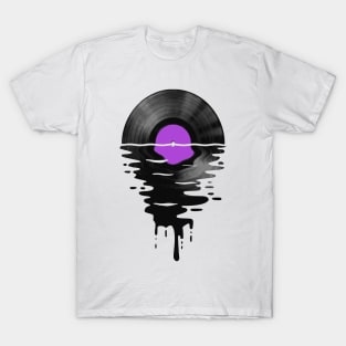 Vinyl LP Music Record Sunset Purple T-Shirt